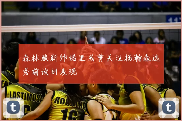 森林狼新帅诺里或曾关注杨瀚森选秀前试训表现